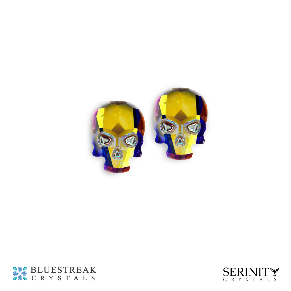 Skull Crystal AB - 14 x 10,5 mm - Pack of 2