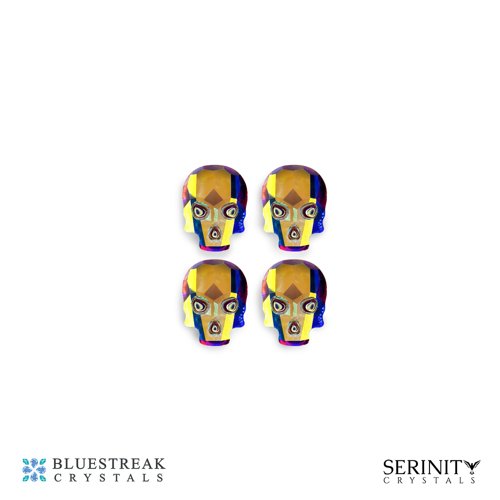 Skull Crystal AB - 10 x 7,5 mm - Pack of 4